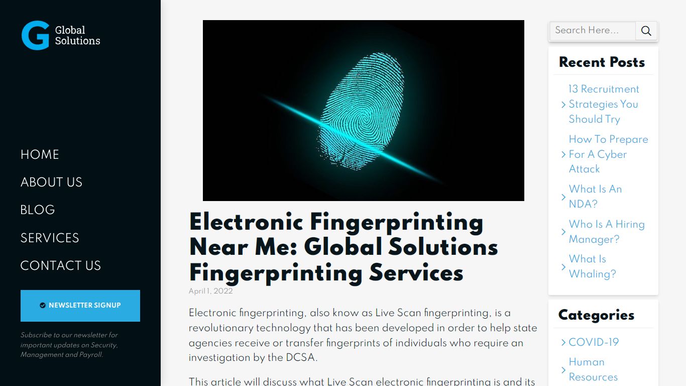 Electronic Fingerprinting Near Me: Global Solutions Fingerprinting Services